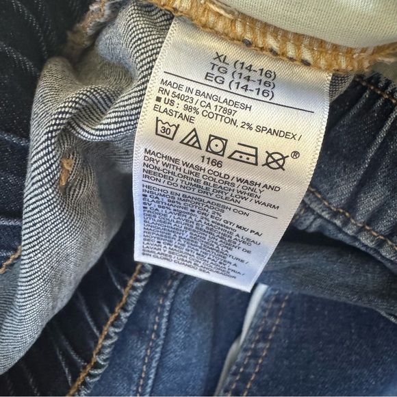 Old Navy Blue Denim Jeans Joggers Straight Drawstring Boys Youth 14-16 NWT - Picture 6 of 7